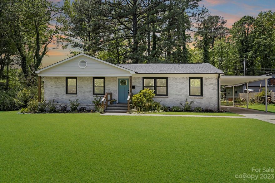 Don't miss this stunning, fully remodeled home in Shannon Park!  This house features hardwood floors, tile bathrooms, new roof, new gas water heater, newer HVAC, soft-close shaker cabinets, recessed lighting, all new light and plumbing fixtures, new Low-E glass windows and new insulation in attic and crawlspace.  Bathroom features marble floors in a luxurious oversized stand-up shower with double rain showerheads, double wands and floor to ceiling tile. Granite counters in bathrooms and kitchen with marble backsplash in kitchen.  Gas stove in kitchen island.  Beautiful tiled sunroom that could be used as a dining area or patio room.  Exterior brick is lime washed for unique and authentic white-washed look.  Fully fenced in backyard.  Building, mechanical, electrical, and plumbing permits pulled.  Entire house was rewired and panel upgraded in 2017 (permitted). Large flat lot on a quiet cul-de-sac minutes away from The Plaza with easy access to NODA, Plaza Midwood and Uptown Charlotte!