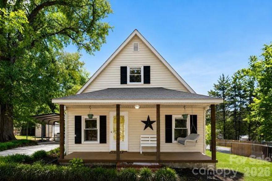 Welcome to this charming Cape Cod-style home sitting on a good size corner lot with a fenced in yard and a detached carport. This is a 3-bedroom, 1.5-bathroom home with a bonus space upstairs, an additional room, and half bath. Downstairs is a very spacious kitchen with plenty of cabinet and counterspace and it opens up to the living space. The full bath downstairs is huge and has been newly renovated. There is still a tub hookup under the floor that is ready to hook back to a bathtub if that is a preference. At the back of the home is a large sunroom. The crawlspace has been fully encapsulated. This home is in the heart of Bessemer City and is convenient to restaurants, shopping, and Highway 85. Don't miss out on this home!