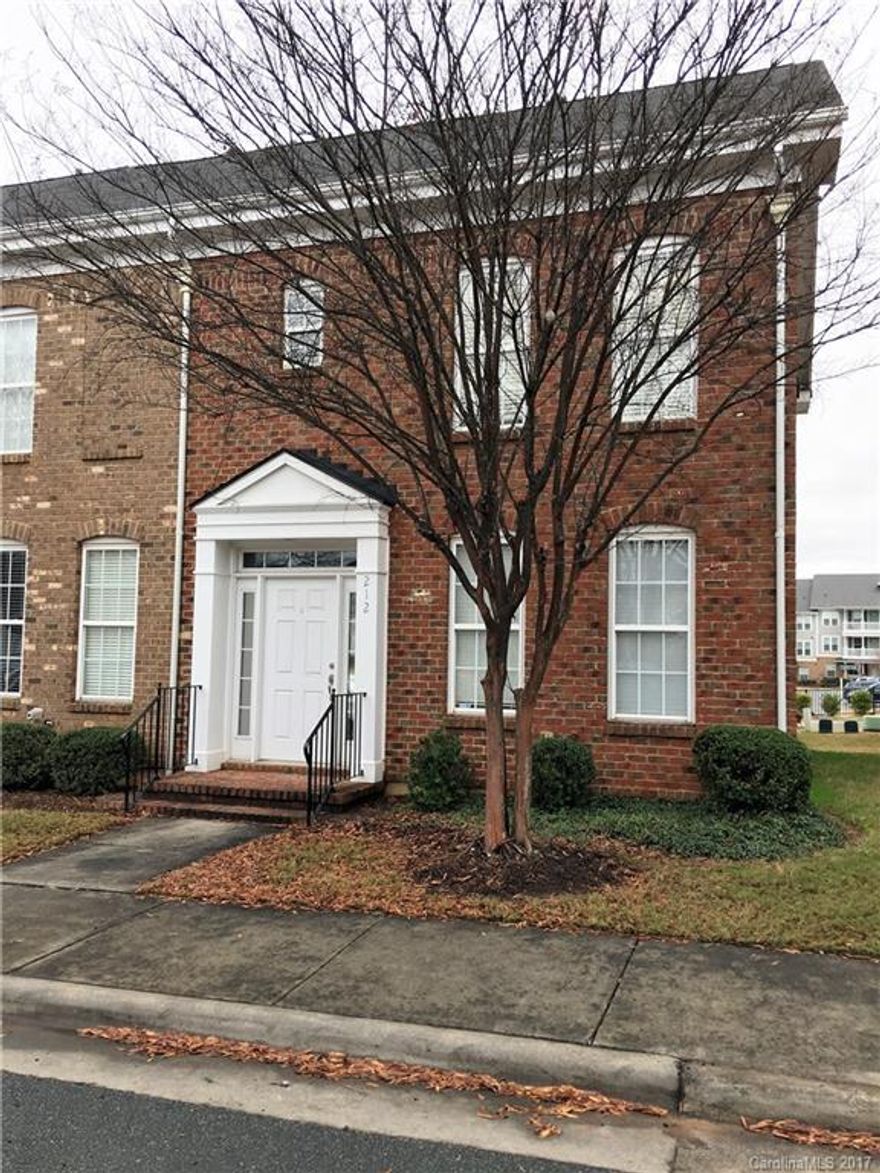 Spacious townhouse with hardwood floors and crown molding on main level, berber carpet upstairs. Gas fireplace in living room. Kitchen with maple cabinets and ceramic floor, dining area with chair rail. Washer, dryer and all kitchen appliances are included. Two car detached garage, patio and private courtyard area. Walk to shopping and dining. Convenient to I-77. No smoking, no pets.