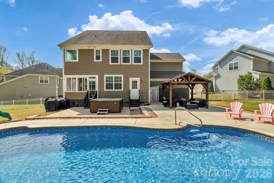 Welcome to this spacious and thoughtfully designed 6-bedroom home in Waxhaw NC, offering comfort, flexibility, and lifestyle in a highly desirable community. Located on a private cul-de-sac lot, this home features a functional layout with all bedrooms upstairs, creating a dedicated retreat space while keeping the main level ideal for everyday living and entertaining.

The open floor plan includes a well-appointed kitchen with island, ample cabinetry, and seamless flow into the main living areas, along with a dedicated office and formal dining space. Upstairs, the expansive primary suite is a true standout with a generously sized bedroom, enormous en suite bath, and an oversized walk-in closet that provides exceptional storage and comfort. Outdoor living shines with an in-ground salt water fiberglass pool and hot tub, plus inviting front porch and rear 3 seasons room that make it easy to enjoy North Carolina living year-round.

Enjoy the charm and convenience of nearby downtown Waxhaw with its local shops, dining, and community events, along with easy access to major commuter routes connecting to the greater Charlotte area. Zoned for top rated schools, this move-in ready home combines space, privacy, and location in one exceptional opportunity. Schedule your showing today.
