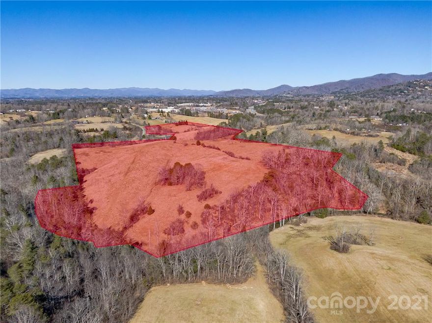 A unique find! Substantial development opportunity with 45.57+/- acres of encompassing mountain views and gentle topography in a peaceful pastoral setting. Zoned R-3 and suitable for residential medium density subdivision (12 units per acre)  or multi-family (no more than 8 units in no more than 4 buildings). Buncombe County MSD has a 16 inch sewer line that crosses the property with plenty of sewer capacity for large development and likely to require annexation to the Town of Weaverville for municipal water supply. Weaverville continues to show rapid economic and population growth bolstered by a unique mix of small town mountain charm with larger scale infrastructure and easy access to Asheville MSA. Additional adjoining acreage is publicly marketed for sale. Portion of the property, along Gill Branch Creek, is located in the 100 year floodplain. See duplicate mls listing for land #3716539.