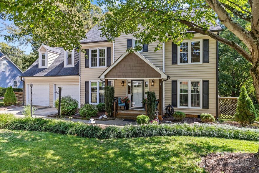 Beautifully maintained home in quiet Belmont neighborhood! Fall in love with the charming renovations and the landscaping and greenery surrounding the home. Almost 1/2 acre of tree lined and private yard! Lots of storage with 2 outbuildings and one with power. Imagine quiet Fall mornings with coffee on the large deck with a metal roof. Perfect space or entertaining and easy to enclose if preferred! This 3-bed, 2.5 bath home also offers a very large bonus room currently used as an entertainment/play room, but perfect for just about any use- gym, office, extra bedroom, etc. Hardwoods can be found downstairs and hall upstairs, beautiful built-ins in the family room, NEW HVAC upstairs and newer water heater. Previous owner had replaced 14 windows. Modern kitchen appliances. This turnkey home has it all and just minutes from the charming Belmont city center with parks, restaurants and shops!