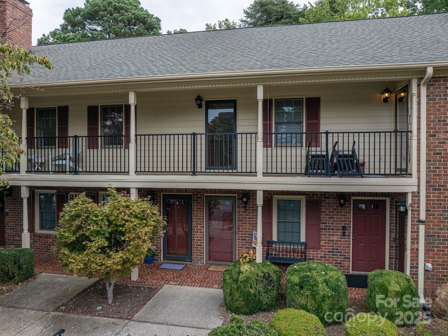 Enjoy the privacy and security in this spacious Jamestown Condominium.  Private main-level entry foyer that sets the tone for this warm and inviting home. Relax in the spacious living room featuring a cozy masonry fireplace—perfect for those early spring evenings. You'll appreciate the fresh new carpeting in the living room and both bedrooms. The dining area and kitchen offers easy-care laminate wood flooring, combining style and durability.  Ample cabinet storage. Step out onto the 10’ x 12’ private deck just off the dining room, where you can enjoy peaceful views of the wooded backyard—a rare find in condo living! This sought-after community offers fantastic amenities, including a beautiful in-ground swimming pool. The Homeowners Association covers exterior maintenance, so you can enjoy a low-maintenance lifestyle. Conveniently located near shopping, dining, fitness centers, Martha Rivers Park, and more, this location truly offers the best of Gastonia living. Don’t miss your chance to own in one of Gastonia’s most desirable condominium complexes!