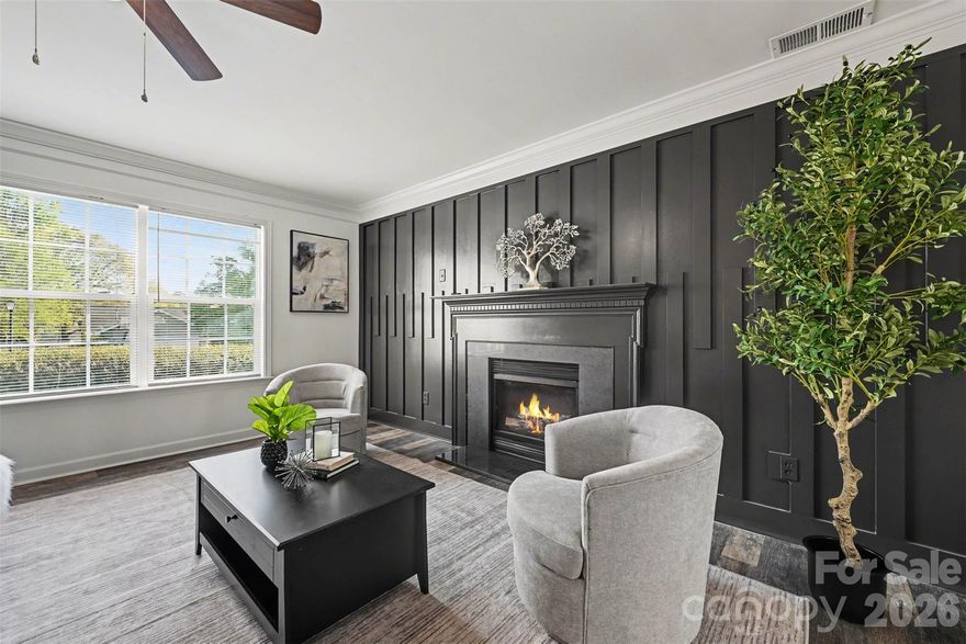 Beautifully updated and truly move-in ready, this gorgeous two-story home offers the perfect blend of modern upgrades, functional design, and inviting living spaces. Featuring 3 spacious bedrooms and 2.5 recently renovated bathrooms, this home delivers both comfort and style throughout.

Step inside to discover a thoughtfully designed floor plan enhanced by LVP flooring, fresh interior paint, and elegant crown molding that extends throughout the entire home, creating a polished and cohesive feel. The living room is warm and welcoming, centered around a cozy fireplace that makes the perfect focal point for relaxing evenings, and the stunning accent wall adds a luxurious touch.

The heart of the home is a standout feature, showcasing elegant wainscoting in the dining area, stunning quartz countertops with a matching quartz backsplash, and abundant brand-new cabinetry for exceptional storage and organization—ideal for both everyday living and entertaining.

Upstairs, the generously sized bedrooms provide comfortable retreats featuring elegant accent walls and ceiling fans, while the updated bathrooms reflect high-end finishes and attention to detail. The spacious primary bedroom features a modern accent wall, an abundance of natural light, a large walk-in closet and a functional ensuite.

Outdoor living truly shines in this property! The private, fully fenced-in backyard has been transformed into an entertainer’s oasis, complete with an oversized paver patio and a built-in fire pit with a dedicated seating area—perfect for hosting gatherings or enjoying peaceful nights under the stars.

The spacious 2-car attached garage has been recently painted and features new epoxy floors. This property is located in the peaceful Bristol Park community, offering unbeatable convenience just minutes from I-77, with easy access to shopping, dining, schools, and everyday necessities.

This turnkey property checks all the boxes: style, space, location and value. Don’t miss the opportunity to make it yours. Schedule your private showing today.