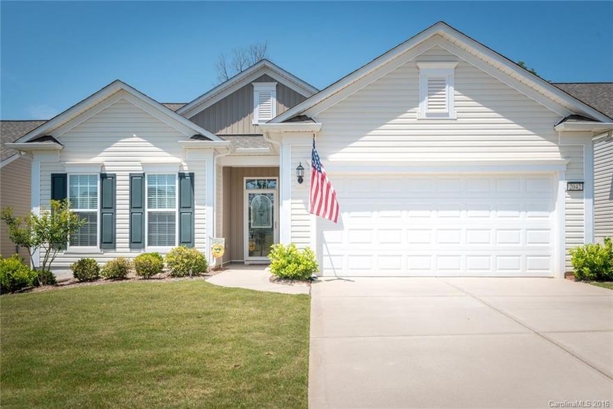 Beautiful Vernon Hill, Open Floor Plan. Hobbyist 2-car garage- extended with sink, extra power and pull down large attic storage area.   Front Door w/ Etched Glass Insert.   Gourmet Kitchen w/ Porcelain Tile Flooring, Granite Counters, Pantry, Can Lighting, & Breakfast Nook. Spacious GR w/ Natural Bamboo Hardwoods & Dining Area w/ Wainscoting. Owner’s Suite w/ Tray Ceiling, Dual-Sinks, Shower, Tub, Water Closet & Walk-In Closet.  Reflective Barrier Under the Roofing. 55+ Active Adult Community.