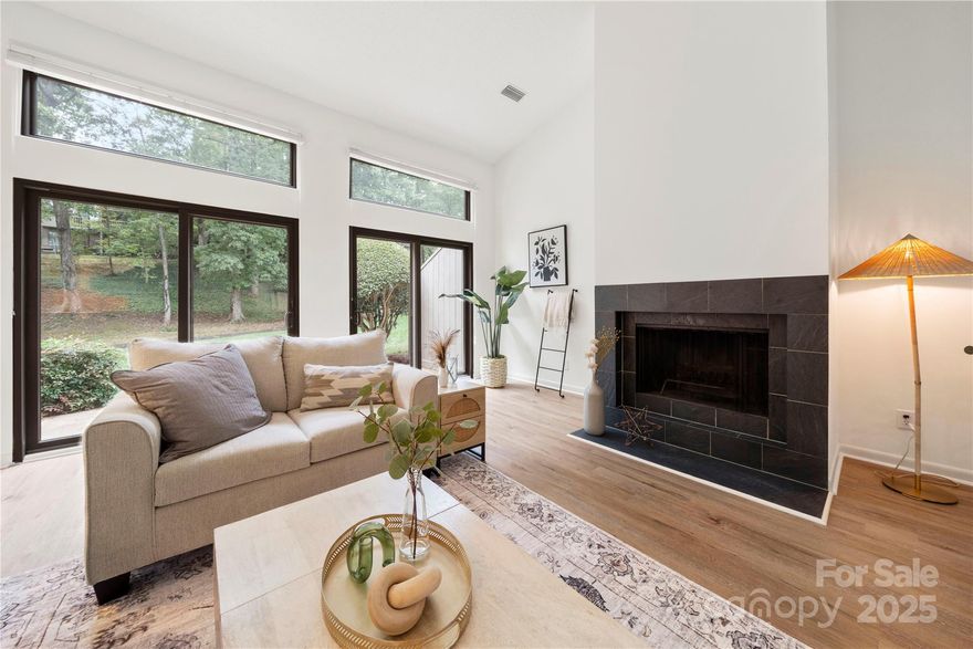 We are back with a fresh new look! Don't miss this opportunity to make this two Bedroom and two bath condo that is located in Lake Wylie's premier gated community of River Hills your own. Boasting one level living, you can entertain in the wonderful open concept kitchen and great room. Generous Primary bedroom features two large closets with a  wonderful flex room off the primary that you can sit and relax with your morning coffee, or use as an office space. Oversized secondary bedroom with vaulted ceilings and a full bath. Located near the Condo villas private pool and private dock looking over the marina. Community has 24 hour security, private beach area, walking trails, playground. The community additionally offers separate, optional Country club membership levels for social, golf, tennis and use of the fitness area with two additional pools. Don't miss the opportunity to live in your own little oasis here in Lake Wylie.