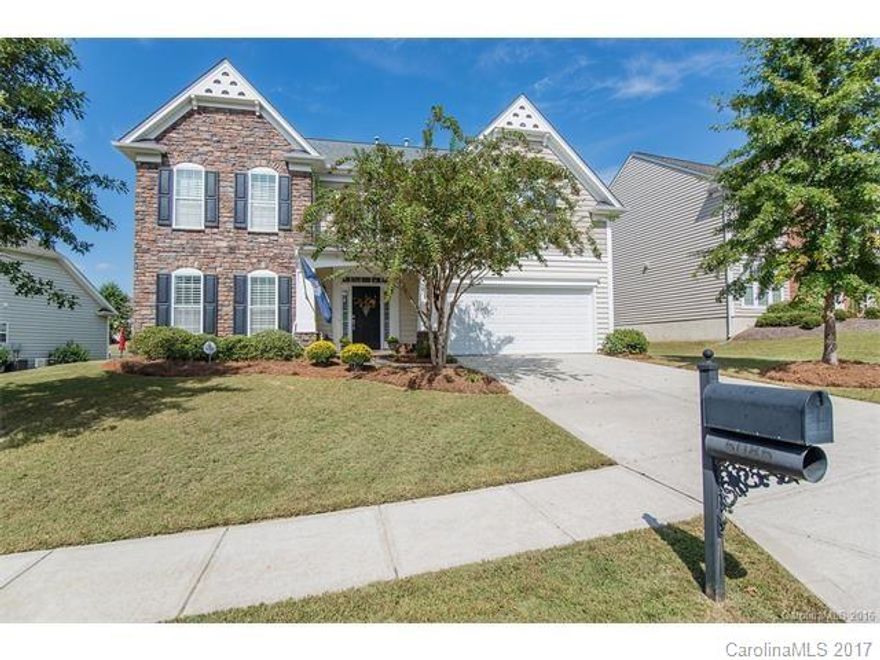 Popular floor plan in desired neighborhood. Plantation shutters, hardwoods on main, granite counters/breakfast bar, custom backsplash, gourmet cabinets, gas log fireplace with granite surround, crown molding, two story foyer, upgraded fixtures, upgraded tile in bathrooms, custom mirrors, bedroom on main w/full bath, four bedrooms AND huge bonus upstairs. Each room upstairs has direct access to full bath. Backyard is fully fenced, trees for privacy, fire pit and large patio for entertaining.