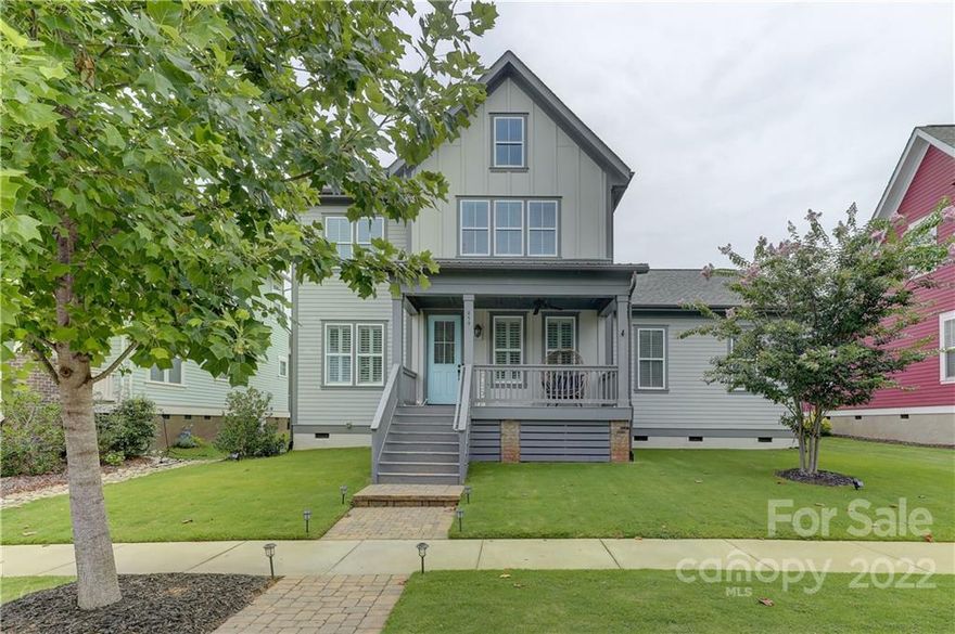 Welcome home to this coveted floorplan in Riverwalk! This freshly painted, better-than-new home will wow you at every turn! The inviting front porch leads you into the beautiful entryway and office. Custom features include a custom ceiling in the dining room, built-ins in the breakfast area, and so much more. Enjoy the spacious kitchen that features a large center island, SS appliances, and open views of the family room. The large primary bedroom is located on the main floor, and the upstairs boasts an open loft area with spacious secondary bedrooms. Entertain on the screened-in back porch that overlooks the large fenced backyard, patio, and fire pit. Enjoy all the amenities that Riverwalk offers, including restaurants, shops, walking and biking trails, sidewalks, and bike lanes. Home is steps away from the new clubhouse and pool!