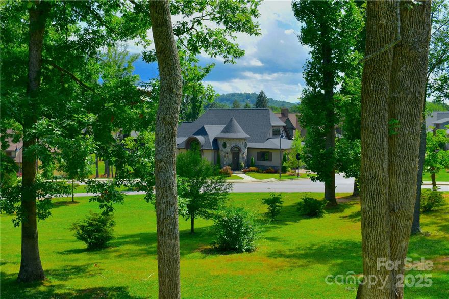 From the hand-cut stone turret with slate flooring to the main hallway’s barrel vault ceiling and Tudor arches that connect the main living areas of this open plan - this custom home seamlessly blends timeless architecture with contemporary living. Hand-cut stone and hard-coat stucco exterior complements interior features that include large connected living spaces with tall ceilings, red oak flooring and solid-core 8-foot doors throughout. Great room, sunroom, dining room, chef’s kitchen with Viking & Bosch appliances, primary ensuite, guest bed & bath and laundry/mud room comprise the main level. Elegant iron & wood staircase ascends to the upper guest suite with private bath, large den, flex area, and walk-in closet. Private hidden screened porch accessible from side yard overlooks inner village greenway. Minutes to shopping, dining and outdoor recreation. Community amenities include sidewalks, street lights, open air pavilion, playground, activity field, walking trails, and more.