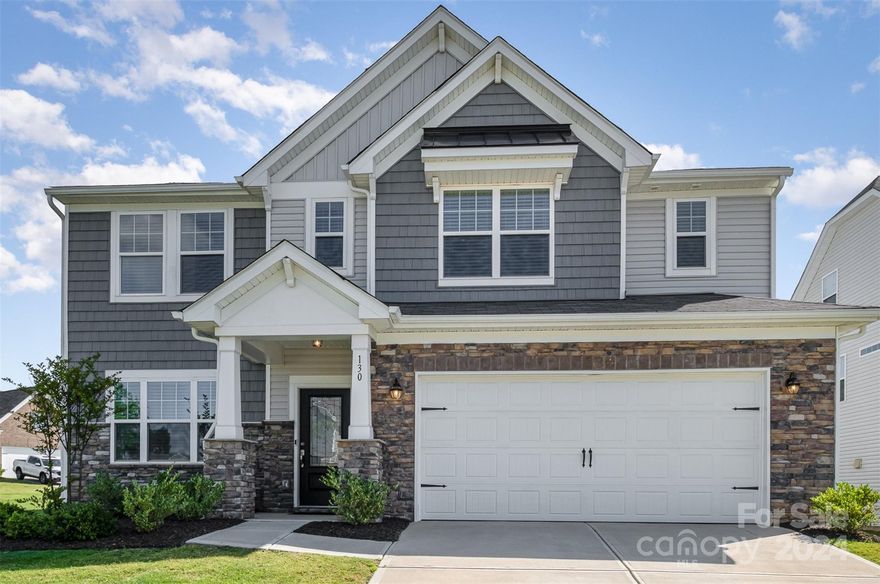 Welcome to the desirable Gambill Forest community. Completed in the fall of 2022, this (almost) new construction home is move-in ready and truly has it all. The fenced corner lot is among the largest in the community boasting almost a quarter acre of level useable land. The main floor features an open plan with a home office, dining room, living room, breakfast nook, spacious kitchen, gas cooktop, lots of counter space, and a large island. There is a walk-in pantry and loads of storage leading to the half bath and two car garage. The second floor features ample sized bedrooms with an oversized primary suite and large walk-in closet. There is a nice loft for lounging or second office/work space. Dual vanities in both full bathrooms. The community is amenity rich with a pool, clubhouse, fitness center, and walking trails. The home is minutes from Historic Mooresville's thriving downtown Main Street. This home is a must see!