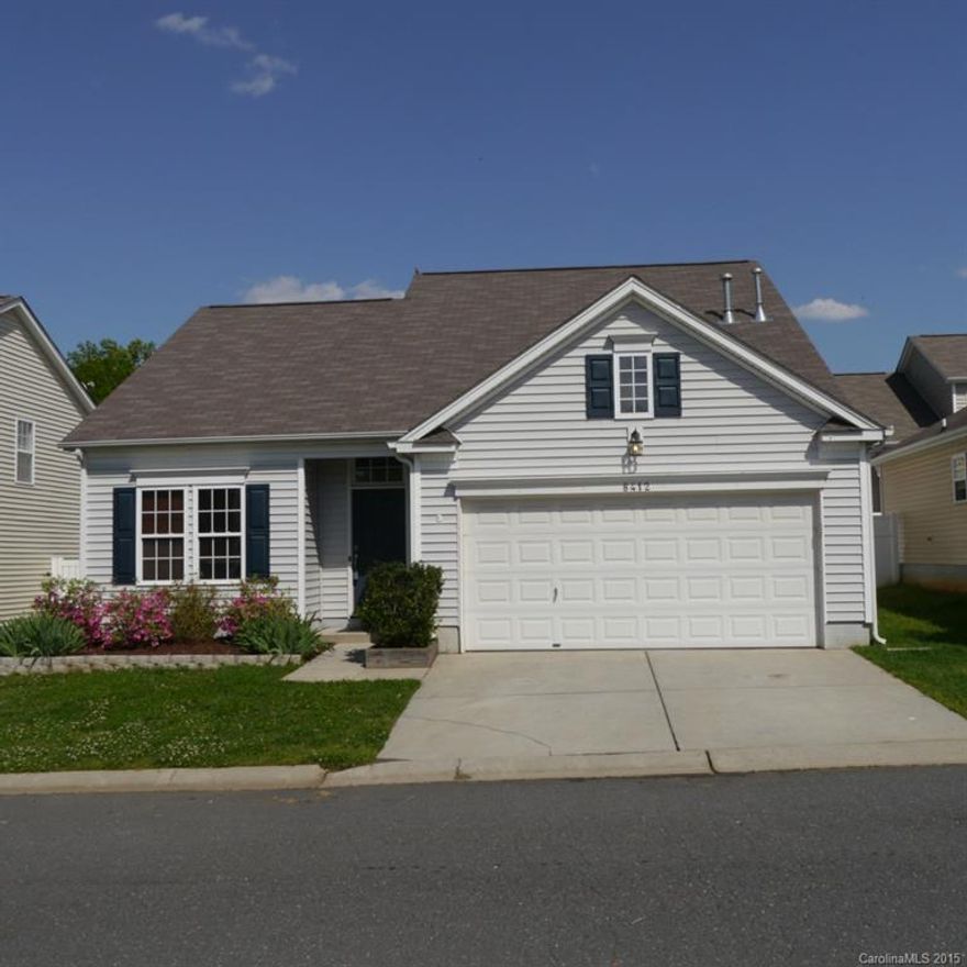 Master Down Floor Plan, Fenced Yard PLUS -0% down/100% Financing.  This home has fresh paint & carpets, with easy to care laminate in the Kitchen, hall and family room.  Kitchen has a breakfast area and the living room has a gas log fireplace.   Community pool, fitness center and a club house, within walking distance to restaurants and shopping, and just a short drive into Charlotte.  Low SC taxes!