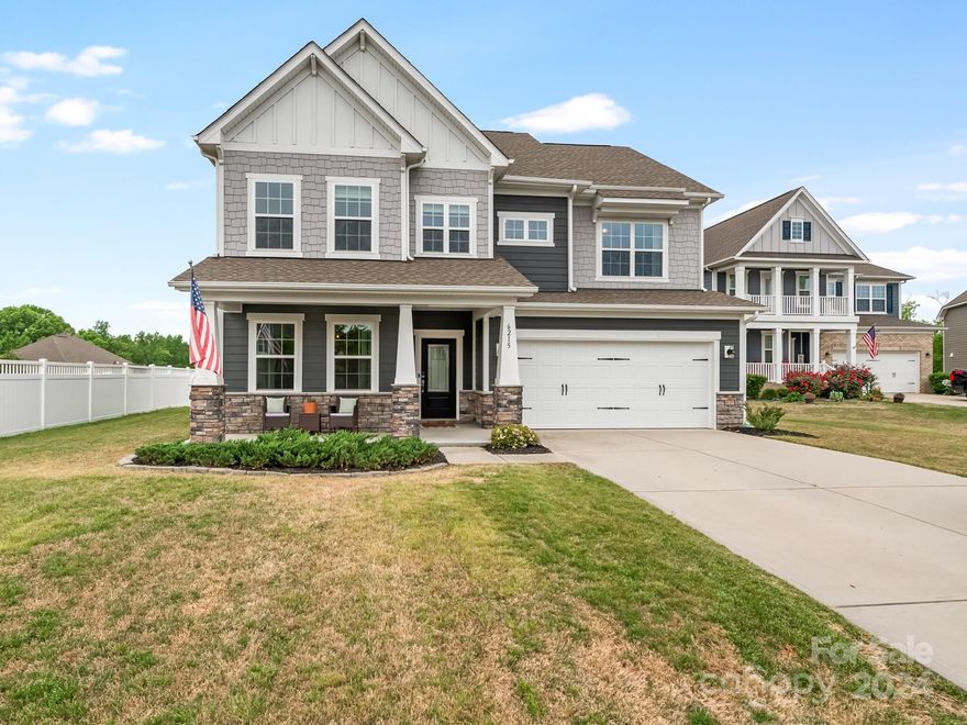 This meticulously maintained home is situated on a premium cul-de-sac lot in the sought after Heritage neighborhood! The covered rocking chair porch welcomes you into this model-like home with an open floor plan. The kitchen features quartz countertops, gas range, subway tile backsplash, walk- in pantry, kitchen island, and a large bright breakfast area! The flex room on the main level is perfect for visiting guests, a playroom, or office space! Upstairs is a spacious Primary suite with and oversized walk-in closet, three additional bedrooms, including one with an en-suite bathroom & the convenience of the laundry room on this level!  The large flat backyard with paver patio & built-in grill is perfect for relaxing & watching the spectacular Carolina sunsets! The backyard is also ideal for a future pool! Sought-after schools, nearby shopping, park, all the dining and entertainment that Ballantyne has to offer including the new Ballantyne Bowl making this the perfect location!