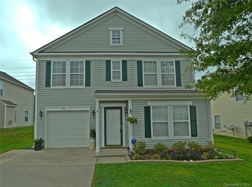 Great home w/upgrades & open floor plan! Living Room. Kitchen has beautiful cabinets, granite countertops, SS Appliances, built-in microwave, pantry - Pass through window to bright dining area w/beadboard paneling & chair rail molding.  FR features fireplace, lighted ceiling fan & garden door access to back yard w/fire pit...perfect for entertaining or relaxing! Master Suite w/lighted ceiling fan, walk-in closet, bath w/new vanity & tile floor.  Huge bonus rm. 2nd fl laundry. Home Warranty incl.