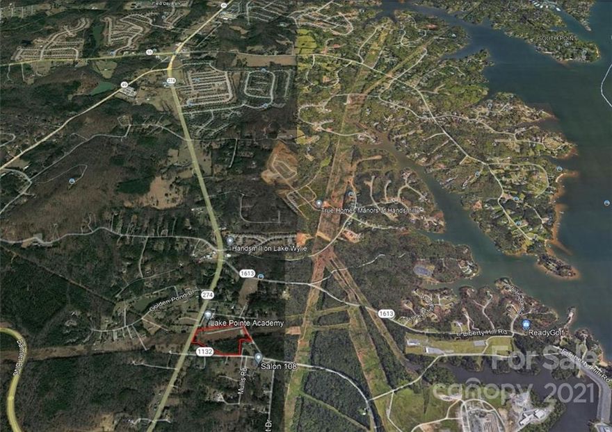 • Lake Wylie / Five Points Area of York County SC
• 4.49 Acres, development site with the 
addition 7.25 Acres In Duke Energy Right a way
• Presently Zoned BD-III Business, York County SC
• Area Buildable Fronts along Concord Rd 350’Ft
• 289’ Ft on Hwy 274 Hands Mill Hwy, 350’ Ft on 
Concord Rd, and frontage on Ferguson Long Rd
• Property is less than 2 miles south of Five Points 
Hwy 55 / Hwy 49 / Hwy 274 - Hands Mill Hwy
• York County SC Tax Id # 5530000001