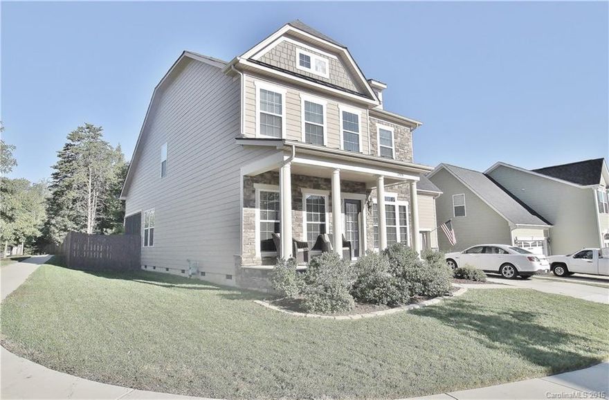 Ryan's Canterbury plan with open, soaring ceilings in entry and great room. Neutral tones throughout.  Upgraded kitchen features gas range, granite counters, stainless appliances &newly tile backsplash, open to two story great room. Master on main is large with tray ceiling, 2 oversized closets, large master shower & dual vanity. Inviting screened porch opens to custom patio with outdoor fireplace setup in a fully fenced backyard, perfect for fall evenings. 3 Bedrooms & oversized bonus upstairs.