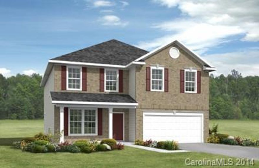 This  home has lots of upgrades. Kitchen has granite, staggered cabintes,hardware, backsplash, stainless steel, recessed lights, gas range, & hardwoods. Hardwoods in foyer,dining & powder rm. Dining room has coffered ceiling, upgraded lights, crown molding, &  wainscott. Master suite with trey ceiling , seperate garden tub& shower, upgraded faucets, double vanity with granite , ceramic tile floor. Granite 2nd bths, crawl/w deck . Up to $3,500cc w/DHI Mort.