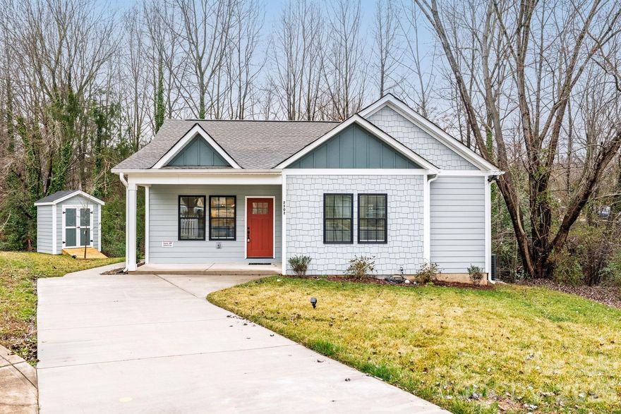 Tucked away in a quiet cul-de-sac and surrounded by mature trees, this newly constructed ranch blends modern elegance with everyday comfort. Inside, a thoughtfully designed open floor plan showcases rich hardwood floors, detailed crown molding, and a cozy fireplace that anchors the main living space.
The chef-inspired kitchen is the heart of the home, featuring stainless steel appliances, granite countertops, a striking tile backsplash, and seamless flow into the living and dining areas-perfect for entertaining or staying connected with family and guests. The spacious owner's suite offers a private retreat with dual vanities, an oversized walk-in closet, and a spa-like bath complete with porcelain tile flooring and a beautifully designed
walk-in shower. Secondary bathrooms continue the home's elevated feel with modern finishes and quality craftsmanship throughout.
Step outside to your own peaceful backyard oasis. The deck is nestled among mature trees, providing exceptional privacy for gatherings or quiet evenings at home. If you listen closely, you may even hear the gentle sound of a nearby creek, adding to the home's serene setting. A convenient storage shed adds valuable space for tools, lawn equipment, or seasonal storage.
Ideally located with easy access to I-85, I-485, and I-77—and just minutes from Uptown Charlotte, University of North Carolina at Charlotte, the light rail, Bank of America Stadium, and Spectrum Center-this home offers the perfect balance of tranquility and convenience.
Featuring high-end finishes throughout, this is the one you've been waiting for!