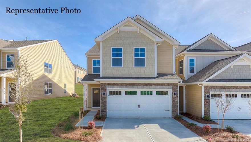 New END townhome with over 2,400 sf, 4BRs/ 3BAs plus loft, 2car garage! Open floorplan boasting first floor guest suite, beautiful kitchen with stainless steel appliances, granite and walk-in pantry plus drop-zone off garage entrance. Upstairs showcases a spacious owner’s suite, loft, laundry room and 2 additional bedrooms.  Lawn maintenance and resort-style amenities included in HOA. Representative Photos
