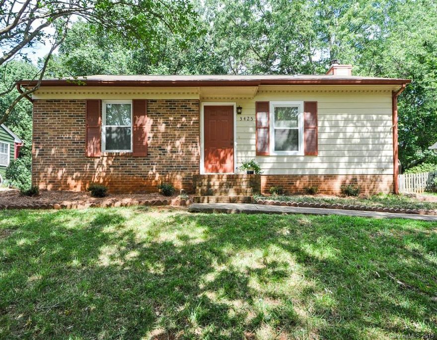 Charming 2 bed, 1 bath, ranch with open floor plan.  Spacious great room with vaulted ceiling.  Laminate wood floors in the entire house and tile floor in bathroom all installed in 2012.  HVAC 2012, Roof 2010, new windows and sliding glass door 2012, Remodeled bathroom, new blinds, freshly painted trim and walls.  Ceiling fans in bedrooms and great room.  Large fenced flat back yard with storage shed for all your gardening tools. Professionally landscaped with new azaleas.  Move in ready!