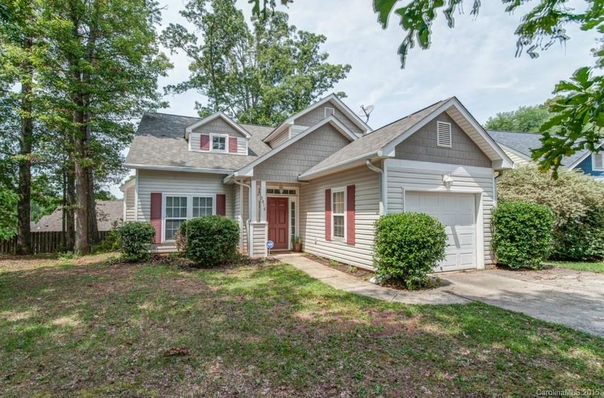 This is a Lovely home sitting on a cul-de-sac lot!  Home has a welcoming Foyer w/hardwood floors and the open floor plan has a Large Master Bedroom on the main level. Spacious Great room w/gas log fireplace and vaulted ceiling.  Kitchen has oak stained cabinets, solid surface counters, black appliances and hardwood floors. Dining area has sliding glass doors to the oversized Patio, Deck and tree lined backyard. Surround sound, ceiling fans in all Bedrooms and the Loft overlooks the Great room.