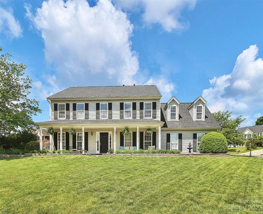 Incredible opportunity for one Curtis Pond's most-coveted lots! This well-maintained, stately home sits on an elevated corner lot overlooking the community pond. Enjoy your morning coffee or unwind at the end of the day on your covered front porch while looking out over beautiful the water feature.  The main floor features two flexible spaces (each with doors that close for privacy) for office, play room, dining room or whatever you choose! Open floor plan allows for easy flow as you live and entertain. Kitchen boasts newer SS stove/oven and dishwasher. Upstairs, enjoy a spacious primary suite with sitting room, ensuite bath, and walk-in closet. Three more bedrooms including a large bed/bonus room provide plenty of space. The upstairs laundry is so convenient! Large yard includes play structure. Side load garage. Curtis Pond has great amenities such as an outdoor pool, playground and walking trail around the pond. NEW HVAC w/ air scrubbers (2019), Roof (2018). One owner.