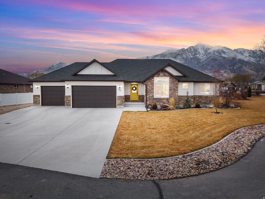 Welcome to the tranquil town of Mona! This exceptional property is ideally situated on a peaceful cul-de-sac, making it the perfect location with a quiet environment. Spanning half an acre, the home boasts beautifully landscaped grounds and stunning views of Mt. Nebo. With ample outdoor space for recreation, a spacious workout room, and two bedrooms on the lower level that just need a coat of paint and flooring of your choice to finish them out, this home is designed to accommodate a variety of needs. Additionally, there is a generous amount of storage space throughout the home with walk in closets, storage rooms and a big 3 car garage, providing easy access to all of your belongings. All information is deemed reliable but recommended that the buyers agent do their own due diligence.