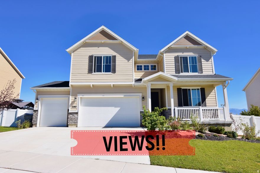 Richmond American Coronado model with optional sunroom and many other upgrades. Boasting four generously sized bedrooms and four full bathrooms above ground. The basement has a walk-out and has been plumbed for a second kitchen. The home's location is minutes away from Mtn View Corridor, which gives you access to Redwood Rd, the newly built hospital, and all the shopping nearby. You sit high on the hill, providing beautiful views of Utah Lake, valley, and mountain views The Wildflower Community gives you access to hundreds of acres of trails, parks, dog parks, open spaces, and pickleball courts. Schedule a showing today and make this home yours! Square footage figures are provided as a courtesy estimate only and were obtained from the original home builder. Buyer is advised to obtain an independent measurement-buyer to verify all information.