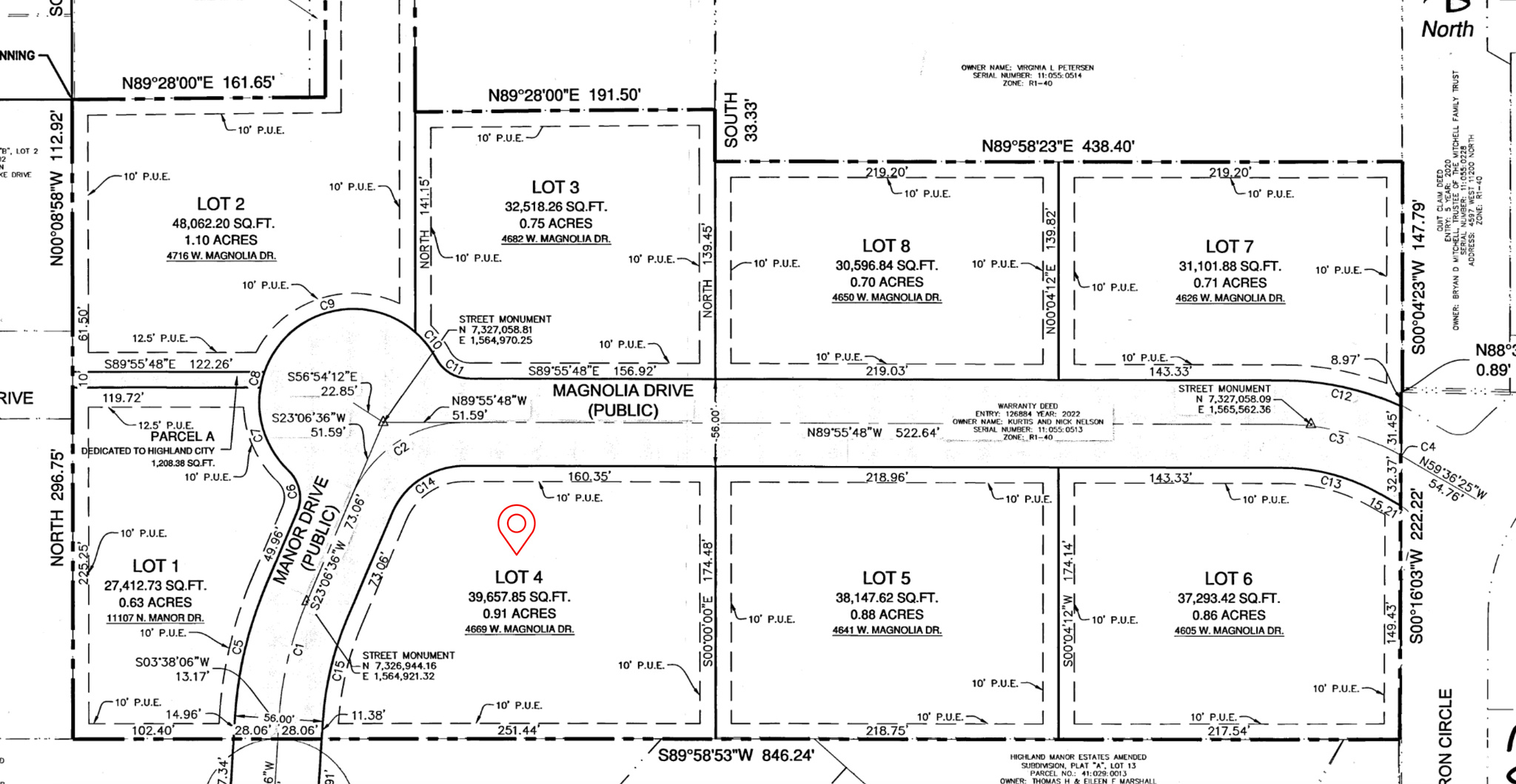 PLAT A, MAGNOLIA ESTATES SUB AREA - Land