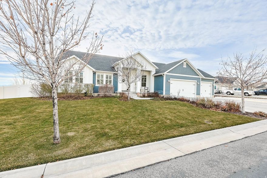 NO SHOWINGS UNTIL SATURDAY, DEC 13th 2025. Located in a peaceful neighborhood known for its large lots and open, quiet feel, this Eagle Mountain gem blends comfort, style, and thoughtful upgrades at every turn. The home features PAID-OFF solar, offering instant energy savings and long-term value. Step inside to discover custom craftsmanship throughout, from the high-end woodwork in the private office to the luxury, spa-style bathroom suite downstairs. A dedicated theater hookup system adds an extra layer of entertainment-ready living. Every detail has been elevated with intentional design and premium finishes. Outside, a truly expansive backyard provides space to entertain, play, or build your dream outdoor setup. This is a property that lives big, feels peaceful, and stands out for all the right reasons.