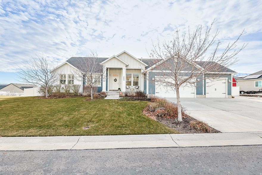 Located in a peaceful neighborhood known for its large lots and open, quiet feel, this Eagle Mountain gem blends comfort, style, and thoughtful upgrades at every turn. The home features PAID-OFF solar, offering instant energy savings and long-term value. Step inside to discover custom craftsmanship throughout, from the high-end woodwork in the private office to the luxury, spa-style bathroom suite downstairs. A dedicated theater hookup system adds an extra layer of entertainment-ready living. Every detail has been elevated with intentional design and premium finishes. Outside, a truly expansive backyard provides space to entertain, play, or build your dream outdoor setup. This is a property that lives big, feels peaceful, and stands out for all the right reasons.
