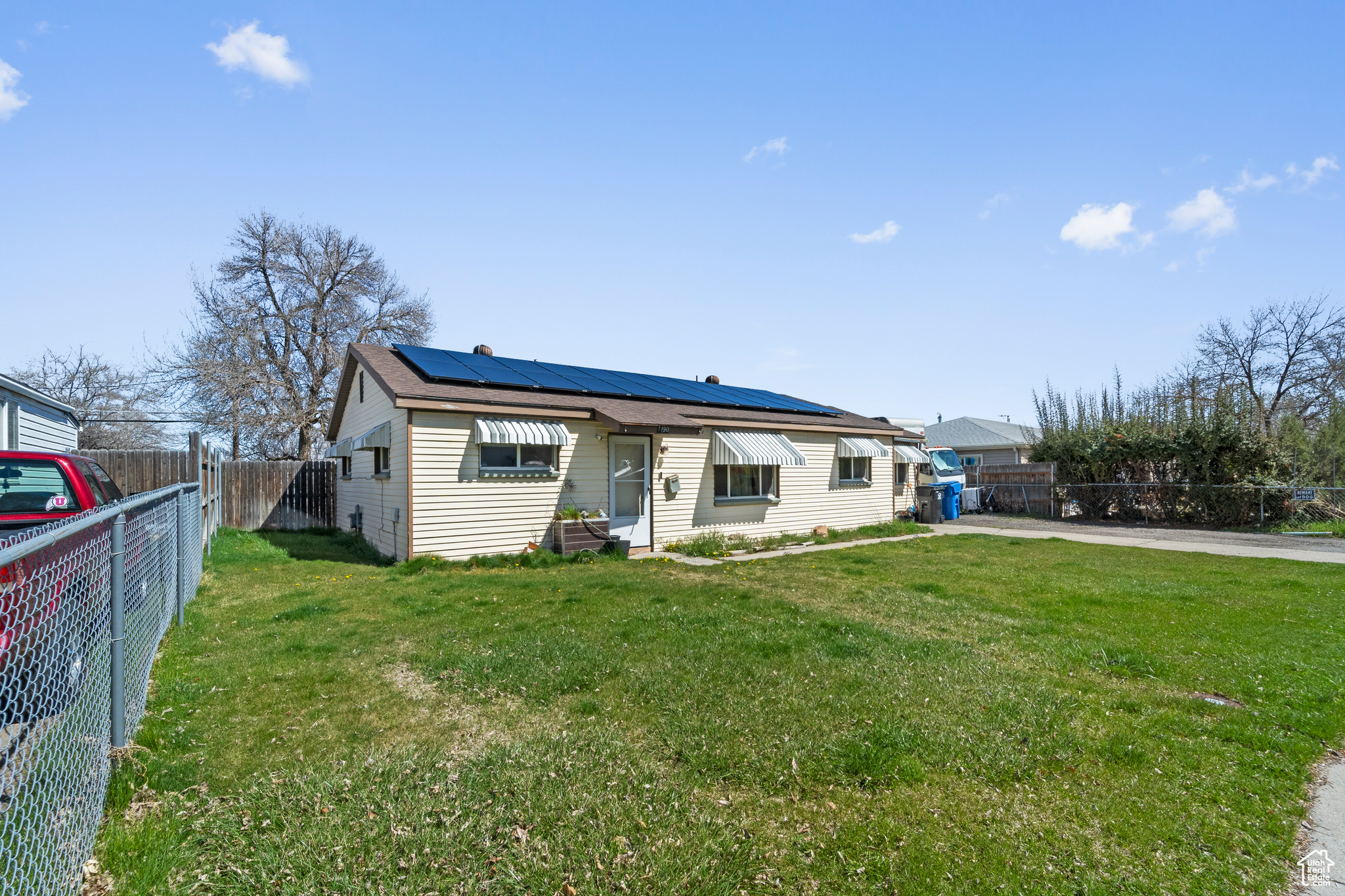 Welcome to this inviting 3-bedroom, 2-bathroom rambler tucked away in a quiet Kearns neighborhood. Designed with comfort and convenience in mind, this single-level home offers a spacious, functional layout, perfect for first-time buyers or anyone seeking easy living. The kitchen is highlighted by durable tile flooring, blending style with low-maintenance practicality. Each bedroom is generously sized, providing plenty of room for rest and relaxation. Step outside to a large backyard, ideal for entertaining, gardening, or simply enjoying the outdoors. A handy storage shed adds extra space for tools and equipment. Conveniently located near schools, parks, shopping, and major roadways, this home offers both peace and accessibility for daily life. With its blend of charm, functionality, and location, this property makes a wonderful place to call home. Don't miss your chance to see it! Square footage figures are provided as a courtesy estimate only and obtained from county records. Buyer and buyer's agent are advised to obtain an independent measurement and verify all information.