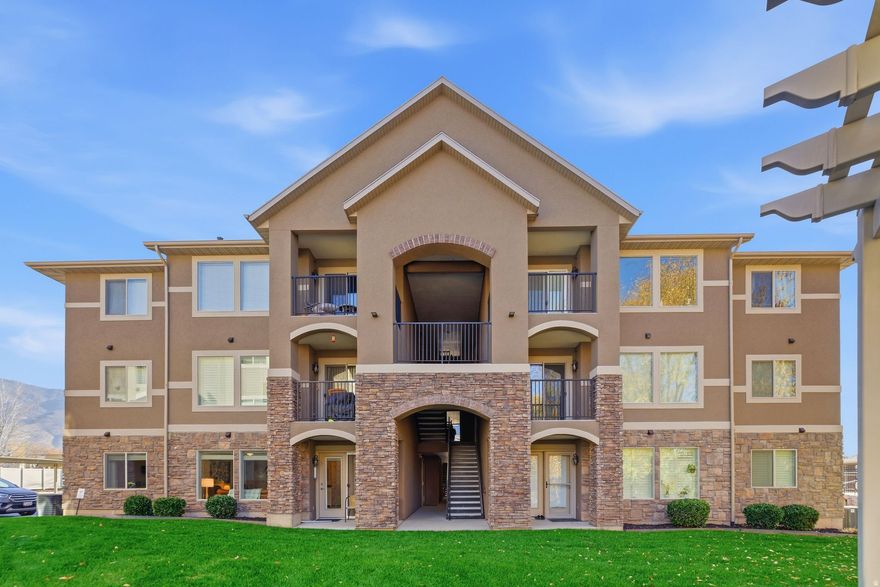 Ground-level 3 bed, 2 bath condo with 1,318 sq ft, granite countertops, and open living. Enjoy community pool, gym, clubhouse, and playground. Convenient Layton location close to shopping, dining, and commuter access.  Square footage figures are provided as a courtesy estimate only. Buyer is advised to obtain an independent measurement.