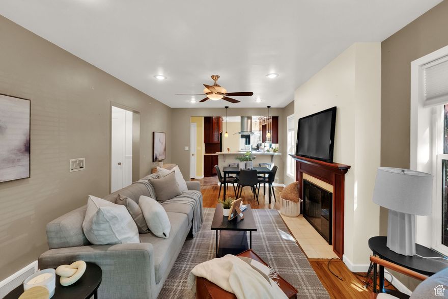 *OPEN HOUSE SATURDAY 12/13 FROM 12-2PM* Check out the virtual tour! This inviting home blends modern upgrades with timeless character in one of Salt Lake City's most desirable locations - the 13th and 13th neighborhood in Sugar House. Featuring beautiful hardwood floors, butcher block and Corian countertops, a remodeled bathroom with a rainfall shower, and a spacious attic with easy access from the upstairs bedroom closet, it offers comfort and functionality at every turn. Enjoy thoughtful upgrades including reverse osmosis water filtration, a tankless water heater, new water line to the home and sewer line to the street, solar panels, and Google Fiber for lightning-fast internet. The kitchen is equipped with a gas range and all appliances are included. Step outside to a larger yard than typically found in the area, complete with two storage sheds. Basement could easily be a Mother-In-law apartment. Avoid the snow by parking in the lovely vine-covered carport. Take in mountain views from your own property and appreciate the convenience of this extremely walkable neighborhood-just minutes from Sugar House Park, brunch spots, local markets, and more. Don't miss this rare opportunity to own a charming, move-in ready home with both modern amenities and historic Sugar House charm!