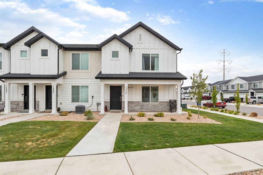 This highly desired end-unit townhome offers the perfect combination of comfort, convenience, and scenic surroundings in a resort-style Spanish Fork community. Featuring 3 bedrooms, 2 bathrooms, and a spacious 2-car garage, this home is filled with natural light and showcases beautiful mountain views from every window. Ideally located near the community pool, pickleball courts, and walking trails, you'll love the lifestyle this neighborhood provides. Smart home features include a doorbell camera, smart thermostat, and remote garage opener for added convenience and security. Located just minutes from shopping, restaurants, and freeway access, this low-maintenance home is perfectly situated for both daily living and outdoor adventure.   Square footage figures are provided as a courtesy estimate only and were obtained from county records.  Buyer is advised to obtain an independent measurement.