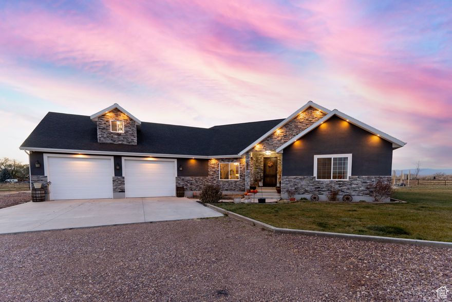 ** SELLER WILLING TO CONSIDER ALL OFFERS **  Welcome to your stunning custom-built home, featuring four bedrooms and two and a half baths, all set on over 10 acres. The interior boasts beautiful knotty alder cabinetry and solid oak floors throughout. Each bedroom closet has custom, built in, dressers and drawers to keep furniture to a minimum. For entertaining, enjoy the convenience of a wet bar in the game room. The heated garage is perfect for winter projects, and there's also a concrete foundation poured for a wood shop. Outside, you'll find a fire pit and gazebo, both equipped with electricity. The charming chicken coop, designed to complement the home with matching eave lights, is plumbed for raised garden beds, adding to the property's potential. Don't miss the opportunity to explore everything this home has to offer!  Square footage figures are provided as a courtesy estimate only and were obtained from county records. Buyer is advised to obtain an independent measurement.
