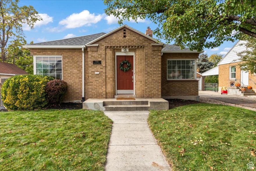 Beautifully updated 4-bed, 2-bath single-family home in Midvale featuring both modern upgrades and thoughtful outdoor design. An all brick home built with exceptional details from the mason who took pride in their work. Inside, enjoy hardwood floors, an updated kitchen with modern cabinets, counters, appliances, and lighting. The exterior was professionally landscaped in 2018 with new sod, a sprinkler system, concrete driveway/patio, cedar fence, and a custom gazebo with Bluetooth speakers, ceiling fan, and remote lighting. The big 2 car garage offers extra depth and great storage. New roof in 2019, replaced sewer/water lines, and updated plumbing adds peace of mind. The basement suite includes a bathroom with dual vanities and dual shower heads. This home is very walkable and close to Midvale Park, pickleball courts, and shopping. Come check out this move in ready home. Figures are provided as a courtesy, buyer and agent to verify all info.