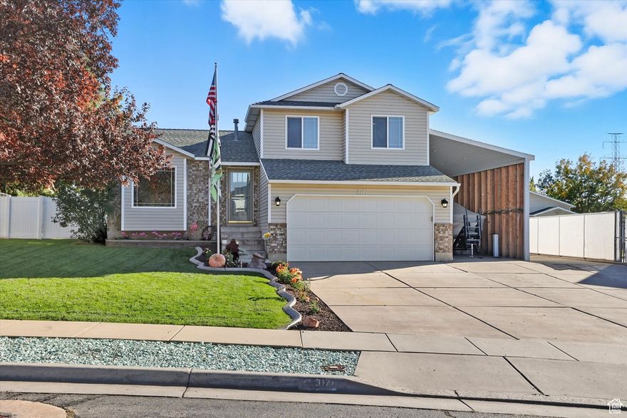 *OPEN HOUSE, Saturday Oct 11th, 11am - 1pm* Welcome to this beautifully updated Roy home. The inviting layout is bright and functional-perfect for both daily living and entertaining. Upgrades like granite countertops, elegant marble showers, and included kitchen appliances make it completely move-in ready. The primary bedroom has an ensuite gorgeous bathroom. With a new roof (2023), AC and furnace (2024), and water heater (2025), all the major work is already done for you. Step outside to a well  maintained landscaped yard with room to relax. The patio is covered with a pull down shade. The fire pit area comes with custom seating to enjoy and an above ground pool! Included are 2 storage sheds. A 2-car garage and large covered carport provide ample parking for vehicles, RVs, or toys. Tucked in a quiet neighborhood near Hill AFB, schools, golf, the Aquatic Center, shopping, and parks, this home gives you the perfect mix of peace and accessibility.