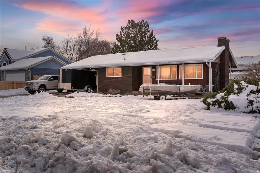 Amazing rambler features beautiful hardwood flooring, crown molding, large main floor family room, custom built-ins throughout, master with walk-in closet, double vanity and separate shower and toilet area in the main bathroom, spacious bedrooms, walkout basement - meaning potential for an ADU, big backyard with apple and cherry trees, and great views of the mountains! VA loan assumption available. Sq. footage per tax data records. Property facts provided as a courtesy; Buyer to verify all information.