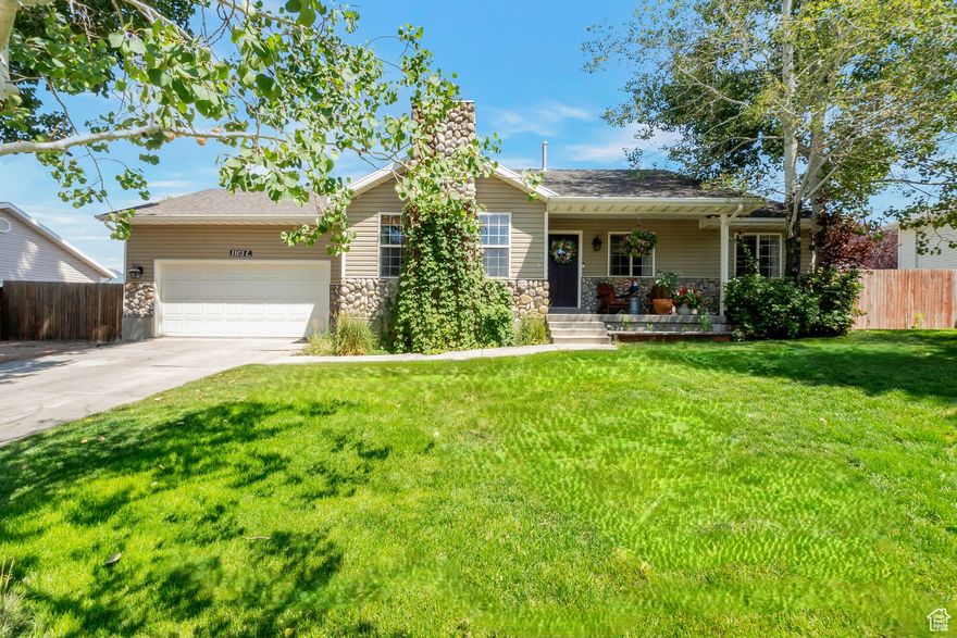 This welcoming rambler has had one owner, and is ready to move in! Main floor master suite, 2 bedrooms and another full bath on the main floor with original hardwood flooring throughout. Lower level has bedroom/bath, extra TV and another rec room . Front room fireplace is wood burning with gas log lighter.  Access to backyard from kitchen has a sliding door to back deck.  Leaf Filter Installed with a transferable lifetime warranty.  Roof recently inspected and is in good shape. Large backyard is fully landscaped and private with fence and mature trees, terraced garden, fire pit, and storage shed. Extra large RV parking space. Established, quiet neighborhood- NO HOA's! Home is vacant, and pictures reflect furnishings before vacating. Info is courtesy only, Buyer to verify all info to Buyer's own satisfaction. Sq ft and acreage source is public record.