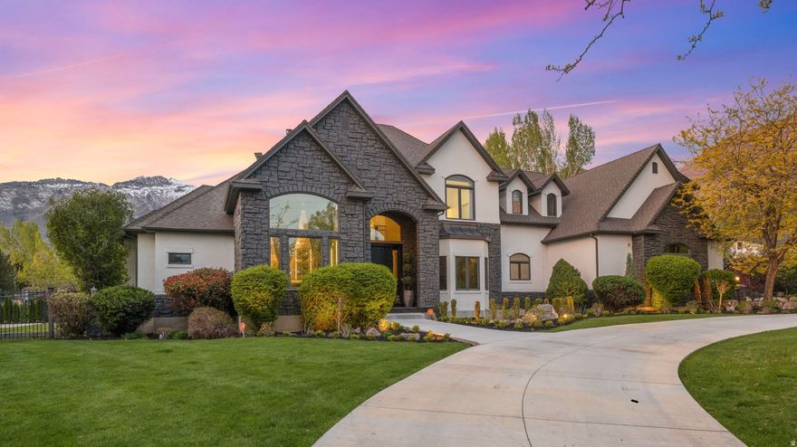 *** Showings to begin at Grand Open House Saturday, April 18 from 11-2 pm ***  Introducing Lone Peak Estate, a rare offering in the heart of Alpine where refined design meets breathtaking, unobstructed views of Lone Peak and the surrounding Wasatch Range. Set on a private, fully fenced acre, this exceptional residence embodies elevated mountain living with a seamless blend of timeless architecture and modern luxury.                                                                                  From the moment you enter, you're greeted by soaring ceilings, expansive windows, and light-filled spaces that frame the mountain views and bring the outdoors in. The heart of the home is a gourmet chef's kitchen with a butler's pantry, oversized island, and generous gathering spaces which are perfectly suited for both everyday living and entertaining on any scale. With multiple indoor and outdoor living areas, including a covered patio and sport court, this home is truly an entertainer's dream. Designed with flexibility in mind, the home features spacious bedrooms with ensuite bathrooms, a luxurious primary suite with an exceptional walk-in closet, a theater room, and a fully equipped ADU ideal for multigenerational living or extended guests. Additional highlights include laundry on each level, a circular driveway, and both an attached 3-car garage and a detached, extra-deep 2-car garage, offering ample room for vehicles, hobbies, and storage. Perfectly located within Lone Peak High School boundaries, this home offers unmatched access to Utah's outdoor lifestyle just minutes from hiking, biking, and walking trails, and American Fork Canyon. Enjoy being 3045 minutes from world-class ski resorts and just 15 minutes to I-15 and Silicon Slopes, providing both convenience and connection. Lone Peak Estate is more than a home, it's a place to gather, entertain, and experience the very best of Alpine living.Square footage figures are provided as a courtesy estimate only and were obtained from County records.  Buyer is advised to obtain an independent measurement.