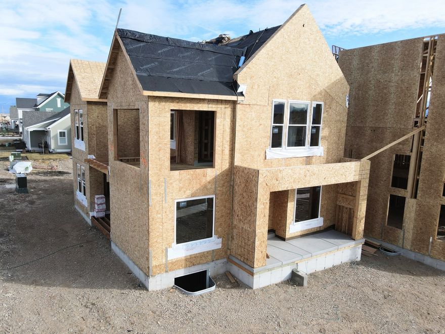 Brand New Corner Lot Home with a brand-new wood exterior option! Amazing views of the New Watercourse from the hot tub-ready balcony in this popular Adventurer floor plan! Price includes impressive designer upgrades such as: 9-foot ceilings on all levels, A fireplace, modern railing, coveted indoor/outdoor living layout with oversized sliding glass doors connecting the Great Room and Kitchen with outdoor patio space. The main-level office is filled with natural light thanks to abundant windows perfect for work or relaxation. Upstairs, the dreamy Primary Suite features its own covered, hot tub-ready balcony, along with a luxurious en-suite bathroom complete with a stand-alone soaking tub and a spacious walk-in shower. Estimated completion: Summer-Fall 2026. *Interior finished photos are of previously built homes of same floor plan for example purposes. Upgrades and finishes vary.*