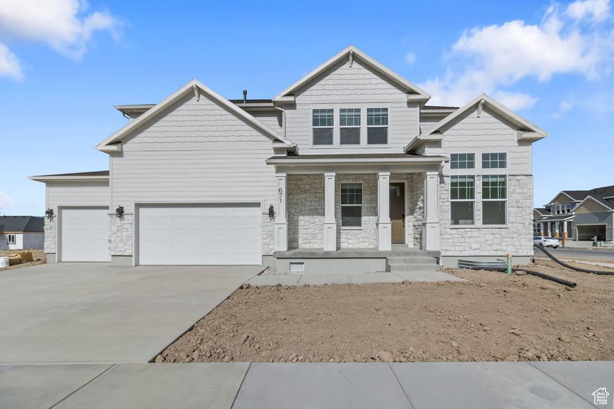 Fall in love with this stunning home that blends charm, comfort, and functionality! From the inviting front porch, ideal for enjoying a sunrise or evening relaxation, to the covered back patio perfect for private gatherings and outdoor entertaining, this home has it all. Inside, you'll find a dedicated office just off the entry, a stylish and modern kitchen, a cozy gas fireplace in the welcoming living room, and a generous dining area for hosting. The primary suite features a spacious bedroom, separate soaking tub and shower, private water closet, and walk-in closet. Each additional bedroom also offers walk-in closets for ample storage. Don't miss your chance to make this beautiful home yours! Landscaping will be installed, front and back yard full sod and sprinkler system.  Square footage figures are provided as a courtesy estimate only and were obtained from building plans.  Buyer is advised to obtain an independent measurement.