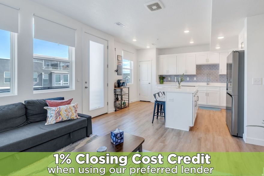 Live in the vibrant heart of Daybreak, just a short walk to Downtown Daybreak, local restaurants, and community hotspots! This unique two-level condo features a spacious living space filled with natural light from oversized windows, a modern Kitchen with stainless steel appliances, crisp cabinetry, and a spacious pantry. Enjoy the private balcony for morning coffee or evening relaxation. Upstairs, the primary suite offers an en-suite bath and walk-in closet, while the 2nd bedroom and full bath provide the perfect setup for a guest bedroom, library, exercise room, bedroom or home office. As part of the Daybreak community, you'll enjoy access to Oquirrh Lake, over 30 miles of walking trails, fire pits, playgrounds, a community pool, clubhouse, and tennis and pickleball courts-offering endless ways to relax and connect close to home. Schedule a showing and come see this beautiful daybreak gem today!