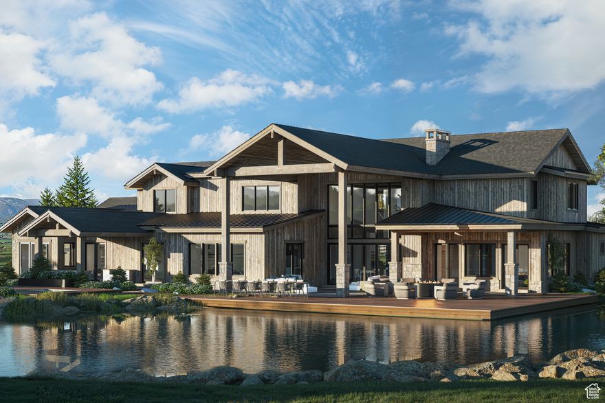 Discover The Falcons Nest, a stunning modern ranch estate nestled on nearly 10 acres in the heart of Oakley, Utah. This exceptional property blends luxury living with the tranquility of wide-open spaces, offering breathtaking views and an unmatched connection to nature. Designed with both comfort and sophistication in mind, the 8,071 sq ft residence features six private bedroom suites, a spacious bunk room, and expansive gathering areas perfect for entertaining or relaxing in quiet seclusion. The home's thoughtful design embraces the outdoors, with large picture windows framing mountain and meadow vistas, and a built-in hot tub and 12,000 sq ft trout pond just beyond the back patio-an ideal setting for peaceful evenings or hosting friends and family. The land is as impressive as the home itself. Zoned AG10 and designated greenbelt,the 9.96-acre lot offers flexibility and opportunity. It includes irrigation water from the Boulderville Ditch Company, water rights, and a new culinary well and septic system. The acreage currentlyprovides excellent horse and cattle pasture in fall and winter-a true working property with no HOA or CC&Rs to limit your vision. The Falcons is a rare retreat where modern design meets authentic country living-all just a short drive from Park City's world-class recreation and amenities. This is a new construction home that isset to be complete in the winter of 2026/2027.