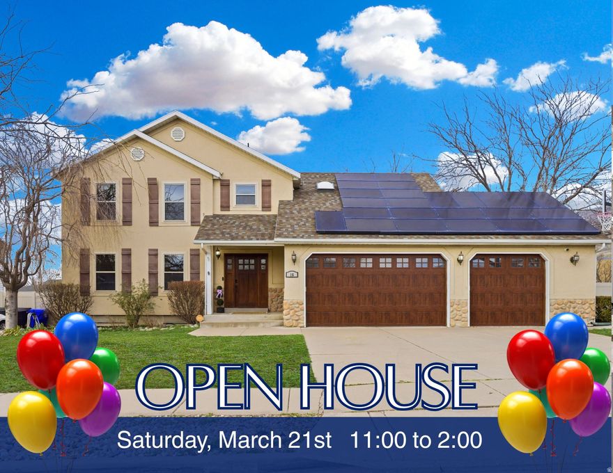 This beautifully updated home blends timeless charm with high-end upgrades and exceptional functionality throughout. The fully remodeled kitchen is a true showpiece, featuring custom white cabinetry, premium "Laminam" Italian high-performance ceramic countertops, a walk-in pantry with a classic vintage glass door, breakfast bar seating on two sides, a gas range, recessed and pendant lighting, floating wood shelving, and a sleek tile backsplash. The adjacent dining area is designed for gatherings, featuring a built-in banquet with storage below and ample space for large-scale entertaining. Just off the kitchen, the inviting great room showcases soaring vaulted ceilings, a cozy gas fireplace, decorative wood beams, and sliding glass doors that lead to a shaded deck and fully fenced backyard complete with an included shed and charming chicken coop. The main floor also features a stylish guest powder room with penny-tile flooring and upgraded lighting, along with a formal living room with a full wall of built-in storage and display cabinetry-perfect for a home office or formal dining space. Upstairs, double doors open to a romantic primary retreat with dual closets and a spa-inspired bath featuring a double vanity and jetted tub. Three additional bedrooms are located on the second level, including one oversized bedroom comparable to a typical primary suite with its own walk-in closet, plus a spacious laundry room highlighted by a unique Dutch door, a large folding counter, a built-in ironing board, and a skylight. The lower level provides even more living space with an additional family room and glass doors leading to a craft or hobby room with built-in cabinets and counters, easily convertible to a future kitchenette if desired. The seller has invested thousands in recent upgrades, including a $40,000 solar panel system and a tankless water heater, which offer energy efficiency and long-term savings. Fresh neutral paint throughout, brand new carpet on the second floor, and access to high-speed fiber internet complete the package. Conveniently located with easy freeway access and close proximity to schools, shopping, restaurants, churches, library, theater, and parks, this home truly offers comfort, style, and versatility in one exceptional property.