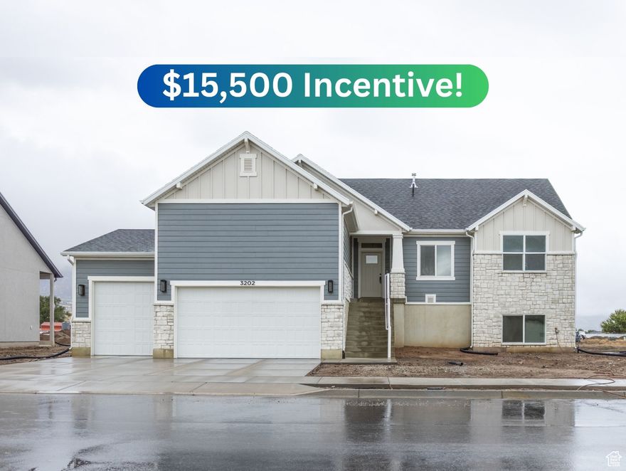 Thoughtfully designed, brand new, FINISHED BASEMENT rambler featuring 6 beds, 3 baths, and a spacious 3-car garage-with style to last for decades! The bright, beautiful kitchen opens to a covered deck with mountain views and a large backyard. Home includes COMPLETED front landscaping, RV parking, and front fencing. Come make it yours today! ***$15,500 preferred lender incentive*** Square footage figures are provided as a courtesy estimate only and were obtained from building plans. Buyer is advised to obtain an independent measurement.