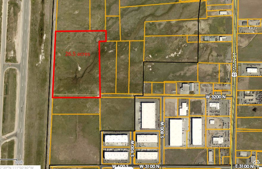 Hyde Park UT 26.5 acre Industrial parcel with all utilities to the site. Additional land available. Sale Subject to Seller finding suitable 1031 Exchange property. 1263 feet of rail frontage.