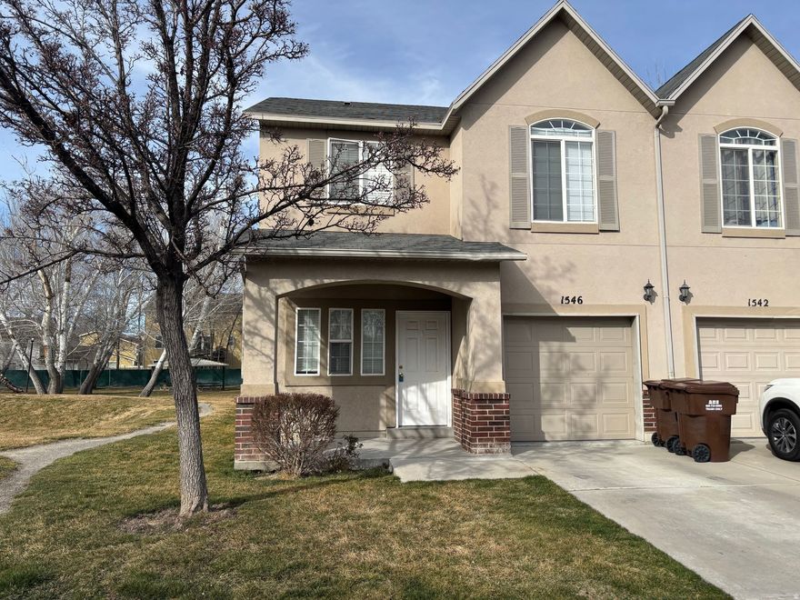 Discover the charm and convenience of this townhome nestled in a gated community. Located just blocks away from I-215, commuting has never been easier. The convenience continues with easy access to bus and trax stations, making transportation a breeze. Enjoy the serenity of parks and the Jordan Trail parkway park just moments away from your doorstep. The main level offers a spacious living room, kitchen and dining room with a sliding glass door leading to a small, private backyard space. Brand new flooring in the upstairs hall and bedrooms. Pergo flooring in living room and lino in kitchen and bathrooms is only a few years old! With a 1-car garage, ample guest parking, a spacious floor plan and an ideal location, this home has it all! WATER, SEWER, TRASH are included in rent. Square footage is approximate. Tenant to verify all information.