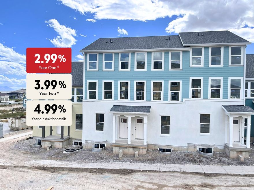 Save thousands from day one with a 3.99% first-year rate and 4.99% long-term fixed on this Beacon Pointe beauty! This value packed home in Saratoga Springs-just steps from the Saratoga Springs Temple-offers exclusive incentives to lower your interest rate or apply funds toward closing costs, and it also qualifies for the Utah Housing SB240 program with up to $20,000 in assistance for eligible buyers (consult First Colony Mortgage for details). The thoughtfully designed Cameron plan features 3 bedrooms and 2 bathrooms, with room to add a future 4th bedroom and 3rd bathroom in the basement. Its open-concept layout seamlessly connects the kitchen, dining, and family room, highlighted by a modern kitchen with stainless steel appliances and designer finishes. Upstairs, the primary suite includes a spacious walk-in closet and spa-inspired bath. With HOA dues of just $215/month, you'll enjoy high-speed fiber internet, full landscaping, and beautifully maintained common areas, plus access to pickleball courts, a playground, pool, and miles of scenic trails. Surrounded by established neighborhoods, schools, shopping, dining, and year-round recreation, Beacon Pointe offers unmatched convenience and lifestyle. Lender Incentive: Offer subject to change without notice. Must use Destination Homes' preferred lender, First Colony Mortgage. Terms, rates, and availability depend on credit approval and program guidelines. Not all buyers will qualify. See Sales Agent for details