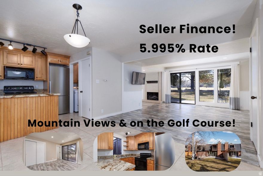 A yard? On the golf course? In Marrcrest? At this price point?  Yes - it's real. And yes - thanks to some sweet SELLER FINANCING terms it can all be yours! See agent notes or contact the listing agent for details on this Seller Financing opportunity.   Whether you're an avid golfer, or you prefer looking out your back window knowing you could become one, it's hard to beat everything that 2999 N Marrcrest has to offer.   As you walk through the front door, you'll be amazed by an open layout that has been perfectly optimized to let you take in the views - all while living larger (and more privately) than you ever imagined possible in a townhome! Out the front windows you'll experience the majestic mountain views of Kyhv ("Squaw") Peak, and out back you'll be endlessly impressed by the luscious greens of Riverside Country Club.   Perhaps more impressive than the views is the fact that this townhome's design was eons ahead of its time when it comes to open-concept living. The kitchen and dining room flow together seamlessly and are perfect for hosting. The kitchen is highlighted by real wood cabinetry, true granite countertops, a pantry, and a peninsula. There's even a new designer fridge and recently replaced dishwasher! Just off the kitchen you'll find a full laundry room (with a new washer/dryer that you get to keep), and a separate half bathroom. The dining room has space for the whole family and can even accommodate extra big gatherings by opening the sliding glass door directly to the patio. But if it happens to be the wrong time of year for indoor/outdoor eating, there's plenty of space to extend your hosting experience into the living room.   The living room, large in its own rights, is elevated by floor-to-ceiling windows that maximize natural lighting and luxury vinyl plank flooring. Did we mention that there's no carpet to be found in this home? That's right - the entire home is either LVP or Tile. Just off the living room is a separate fireplace room or den which is the perfect private space for reading, play, or even an extra sitting area! And for you work-from-homers, there's potential to make this into a private office space.   Upstairs you'll find all three bedrooms with two more bathrooms. The large master bedroom overlooks the golf course, has its own private balcony, an in-suite bathroom, and ample closet space. The other two bedrooms are nicely sized, each with their own large closets, and overlook the mountains.   Heading outside, you'll find mature trees, an amply sized yard for play, and a uniquely private patio space that makes you forget you've got neighbors. The neighborhood loop is perfect for walking and also boasts a playground and pond area.   Most importantly, this is a turn-key property you can be confident in for years to come. All of the expensive updates have already been done for you! A new roof was installed in the last 7 years, and the electrical in the entire home was brought up to code along with installing new lighting, outlets and switches. The garage door even got an overhaul with new springs and a new smart motor/opener that connects to your phone! Other updates include new interior paint, high quality sliding glass doors, and a UV light filter on the furnace system.   Call your agent to schedule a private showing, or to schedule directly with the listing agent, reach out to Ben Ostler at 360-951-4449.